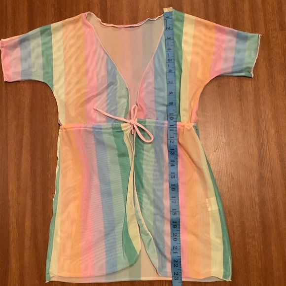 SHEIN rainbow mesh swim cover top - Picture 3 of 6